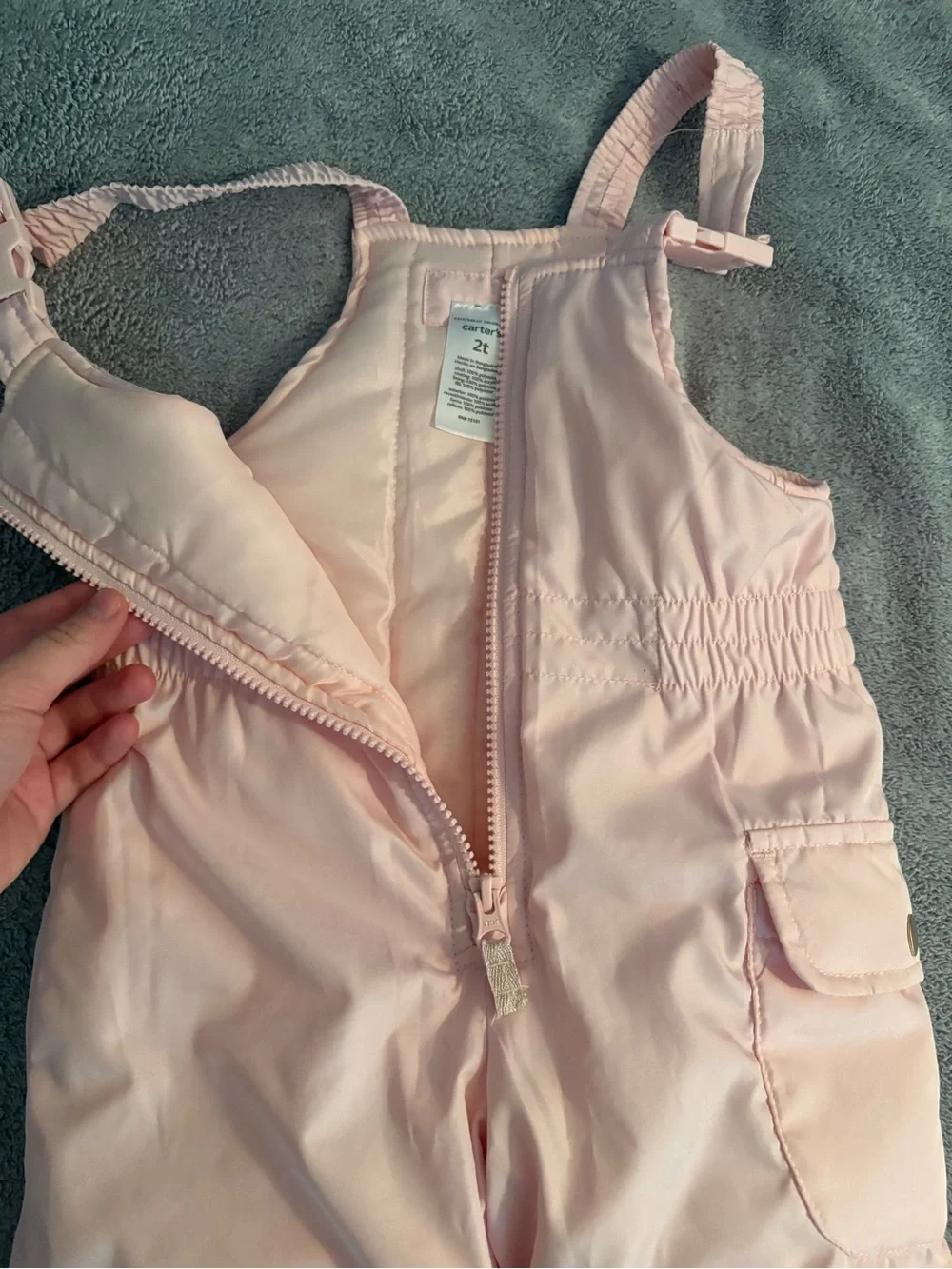 Carters Toddler Girls Snow Bib Overalls 2T Blush Winter